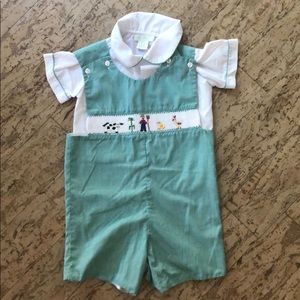 Smocked two-piece outfit